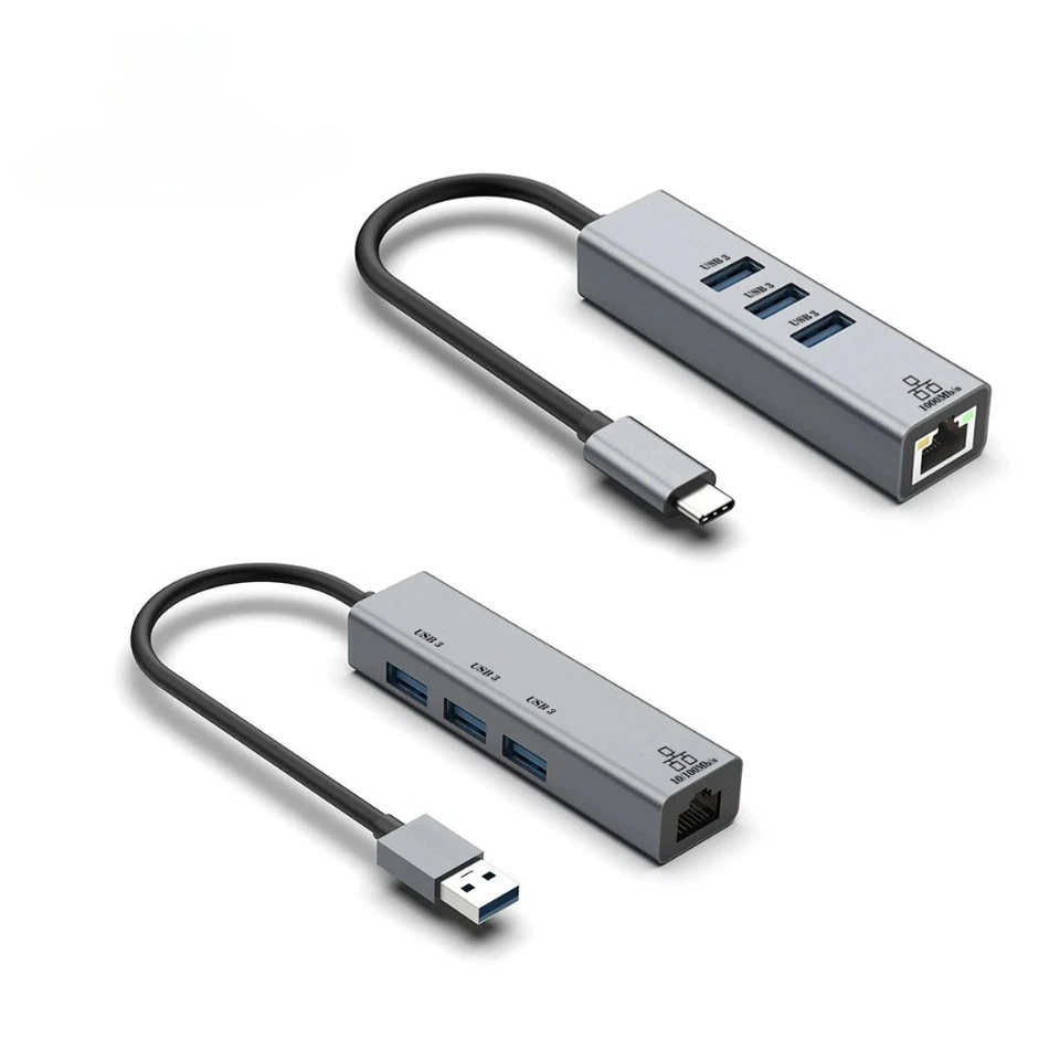 USB HUB Docking Station Type C to RJ45 1000Mbps Ethernet Adapter 3.0 HUB Gigabit - Image 1 of 4
