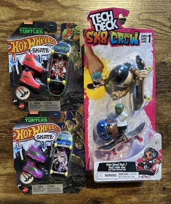 Paquete de 3 Mix Tech Deck Acs Sk8 Crew paquete de 2 juguetes monopatín diapasón paquete de inicio Foto 1 de 3