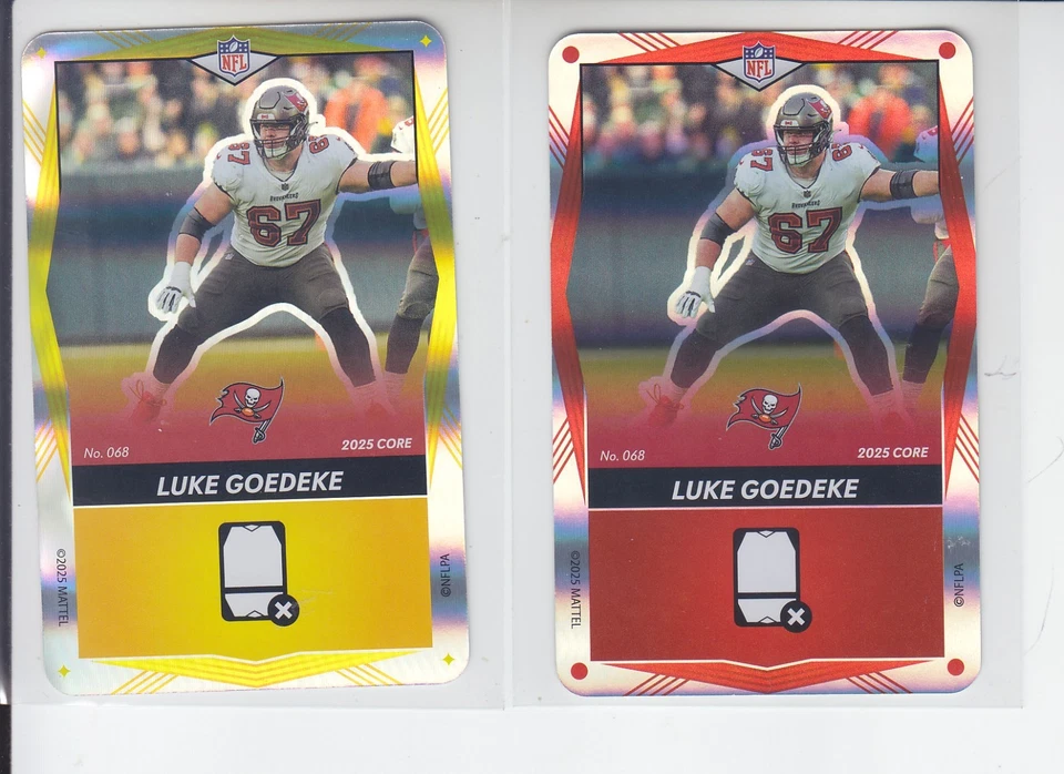 2 - 2025 NFL UNO Elite Football LUKE GOEDEKE Foil Red + Yellow Buccaneers #068 - Image 1 of 1