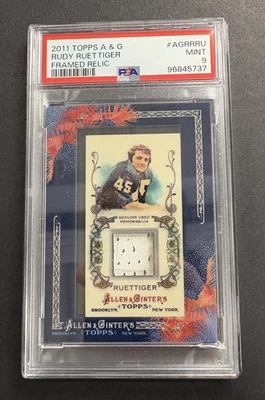2011 Allen & Ginter Rudy Ruettiger Notre Dame Relic Jersey Patch PSA 9 POP 2 - Image 1 of 2