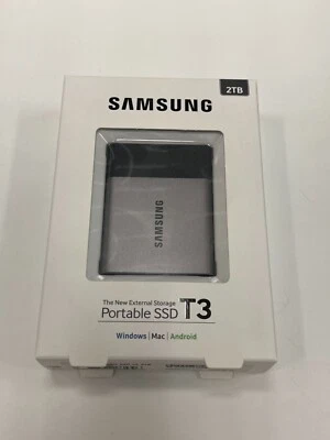 New Samsung T3 Portable External Drives SSD 2TB USB 3.1 MU-PT2T0B/AM - Image 1 of 3