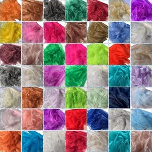 DURCHSICHTIGER EINFARBIGER ORGANZA-STOFF - Voile pro Meter 145 cm breit - Bild 1 von 42