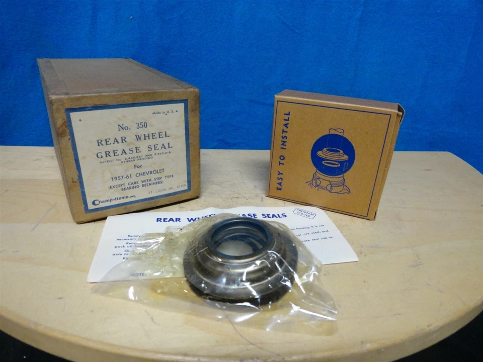 Champ-Items ~ Rear Wheel Oil Seals ~ Chevrolet 1957-61 No. 350 (SET of 2) NOS - Image 1 of 4