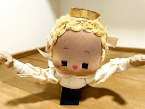 Stockinette Angel Flying Mesh Wings 10" Vtg Christmas Decor Blonde Japan *READ* - Picture 1 of 10