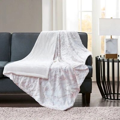 Madison Park Sachi Oversized Faux Fur Throw 60x70 - Image 1 of 4