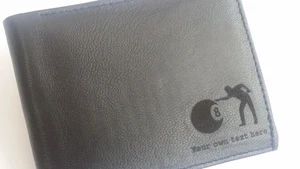 Snooker Personalised Leather Mens Wallet (balls cue merchandise gift present) - Picture 1 of 6