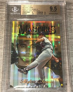 1997 TOPPS FINEST REFRACTOR HIDEO NOMO CHROME EMBOSSED ATOMIC  BGS 9.5 GEM MINT
