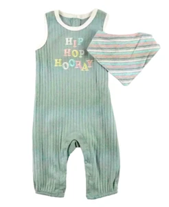 Celebrate Pascua Hip Hop Hooray Una Pieza con Pechera Verde 3-6M - Imagen 1 de 5