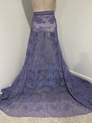 Mauve Embroidery Lace Fabric 50” Width SOLD BY YARD - Image 1 of 4