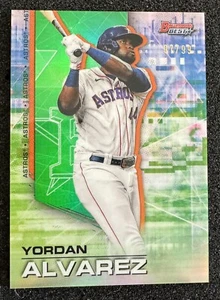 2021 Bowman's Best Jordan Alvarez #8 Green Refractor Short Print /99 NM+ Astros! - Bild 1 von 2