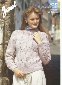 Lovely double knitting pattern for lacy sweater in sizes 30-40in - Jarol JX253 - Picture 1 of 1