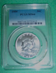 1954 Franklin Half Dollar PCGS MS 64 (Lot 26/2) - Picture 1 of 5
