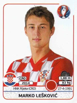 PANINI FUßBALL UEFA EM EURO 2016 FRANCE/FRANKREICH Panini sticker European Football Championship Euro 2016 No. 442 Marko Leskovic Hrvatska image new product