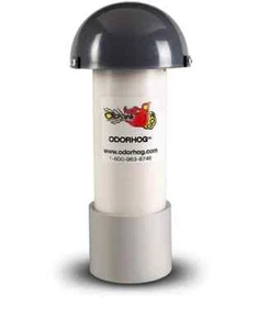 OdorHog Vent Stack Pipe Filter White PVC with Mushroom Cap - Slip On - Picture 1 of 10