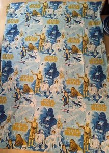 Vintage 1977 Bibb Star Wars Twin Flat Sheet Turned Curtain Drape 88 x 66 NICE! - Picture 1 of 3