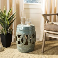 Double Coin Garden Stool Antique Blue