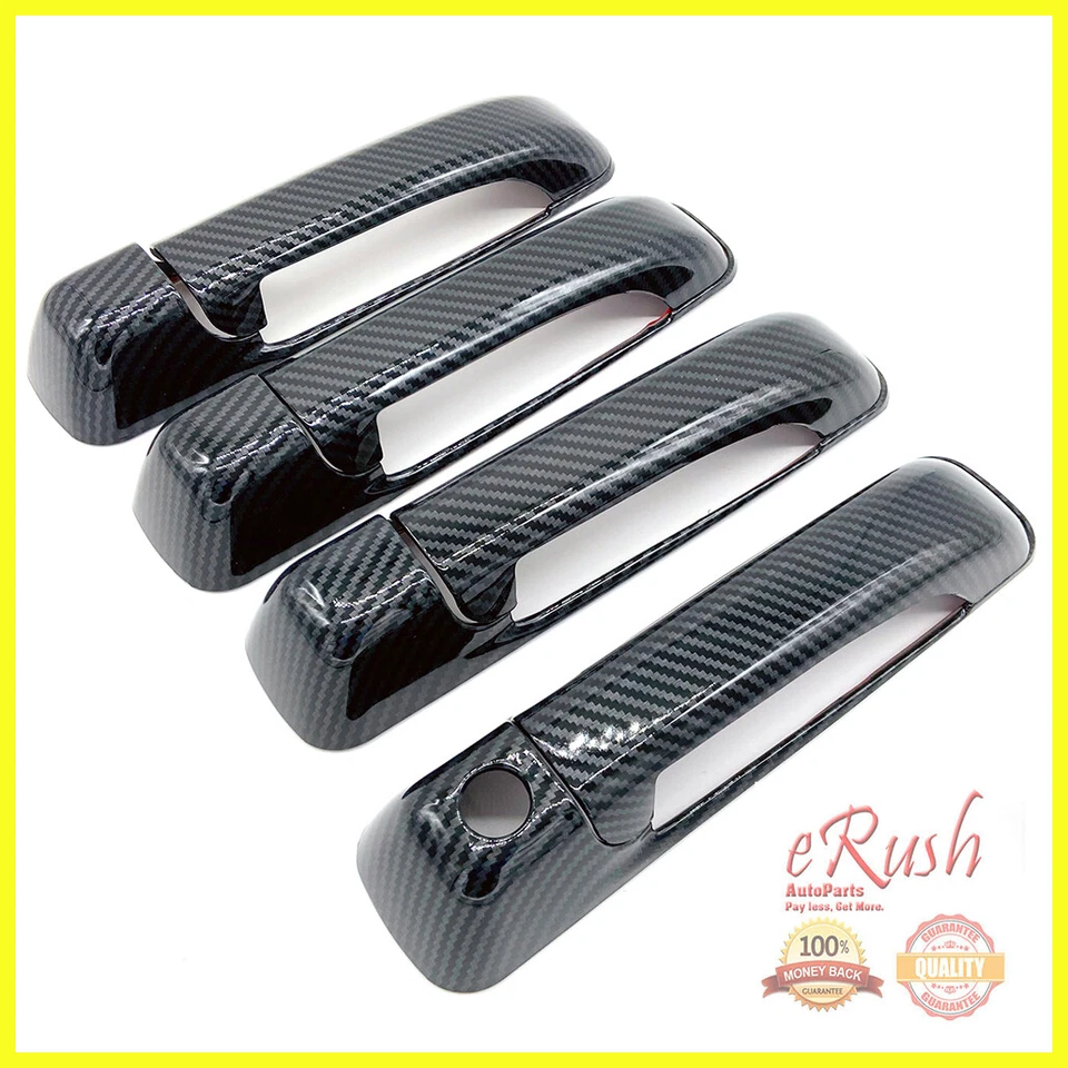 For 2009 2010-2018 RAM 1500+2500+3500 4DR CARBON FIBER PRINT HANDLE COVER SET - Image 1 of 1