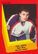 1990-91 AHL/IHL #243 TONY JOSEPH ProCards - Moncton Hawks