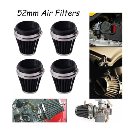 FIT Honda,Kawasaki,Harley,Victory 52MM Clamp-On Universal Motorcycle Air Filter - Image 1 of 4