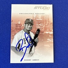 2005 Donruss Studio Bobby Abreu #212 Auto Signed Autograph Phillies