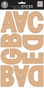 mambiSTICKS große Alpha Sticker - AVA ROSE GOLD GLITTER - 77 Stück - Bild 1 von 2