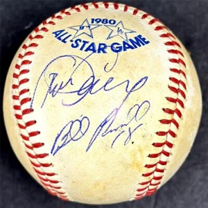 Steve Garvey & Bill Russell signed 1980 ASG All Star Game Baseball autograph BAS - Picture 1 of 2