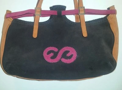 Bolso de Hombro/Bolso de Mano/Cartera ESCADA Púrpura/Naranja Gamuza Logo Foto 1 de 4