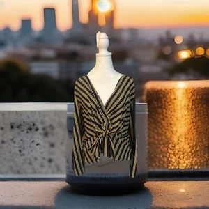 Brandneu Damen Schlankmacher Gestreift Langarm Gestreift Top Größe 2XL - Bild 1 von 24