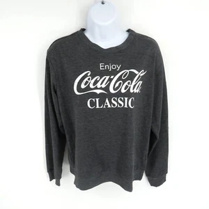 Felpa Enjoy Coca-Cola classica grafica piccola grigio erica scuro nuova con etichetta $34 - Foto 1 di 4