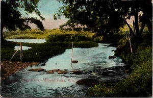 Mineral Point c1930, WI, hermosa escena forestal, arroyo, arroyo, Blanchardville, WI - Imagen 1 de 2