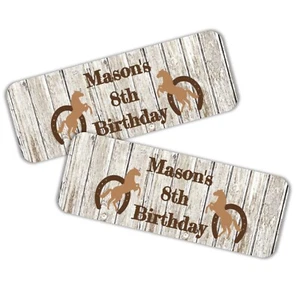 30 adesivi festa di compleanno cowboy mini bolla "ETICHETTE" bomboniere etichette personalizzate - Foto 1 di 4