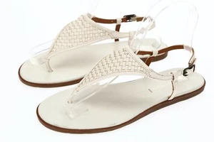 Women's VIA SPIGA 166006 Cream Leather Thong Sandals size 6 M - Picture 1 of 6