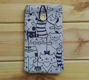 FOR SAMSUNG GALAXY A40 / NOTE 9 HANDMADE PHONE CASE FABRIC AND SMALL POCKET - Picture 1 of 6