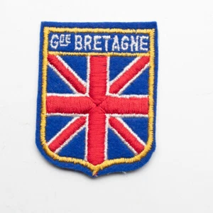 Vintage French Bretagne Union Jack Travel Souvenir Patch - Picture 1 of 4