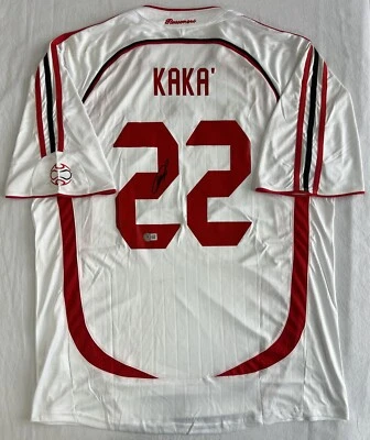 Camiseta deportiva Adidas firmada por Ricardo Kaká AC Milan Champion League 2007 Beckett certificado de autenticidad Foto 1 de 4