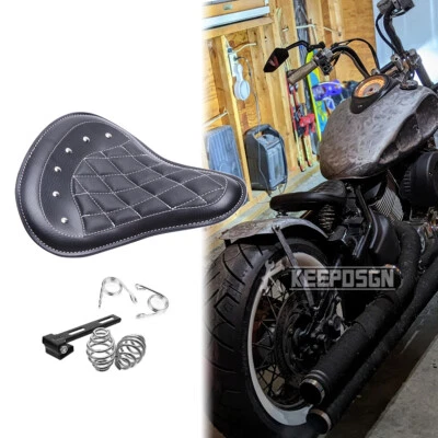 Retro Bobber Chopper Solo Seat 3" Springs For Yamaha VMax Mad Max V Star 1100 - Image 1 of 4