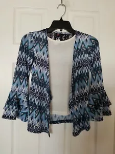 Top blu bambina STAR RIDE con giacca stile attaccata Small 7-8 NUOVO! - Foto 1 di 7