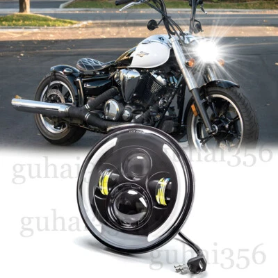 7" Motorcycle LED Headlight For Yamaha V-Star XVS 650 950 1100 Classic Stryker - Image 1 of 4