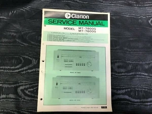 Sintonizador AM/FM Clarion MT-7800G MT-7600G MANUAL DE SERVICIO ORIGINAL  - Imagen 1 de 1