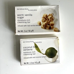 Vintage Bath Body Works Warm Vanilla Sugar Soap Bar Coconut Lime Verbena 1.5oz - Picture 1 of 4