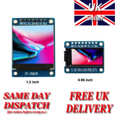 0.96 / 1.3 / 1.77 inch TFT SPI Full Colour LCD Display Module For Arduino