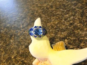 NIB 100% AUTHENTIC MARCEL DRUCKER WOMENS DESIGNER SWISS & BLUE TOPAZ RING - Picture 1 of 1