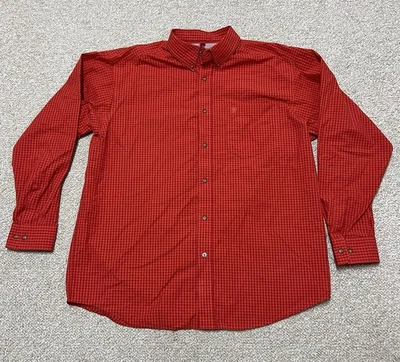 Ariat Pro Series Button Down Long Sleeve Western Shirt Plaid Red Cowboy Men’s XL - Image 1 of 4