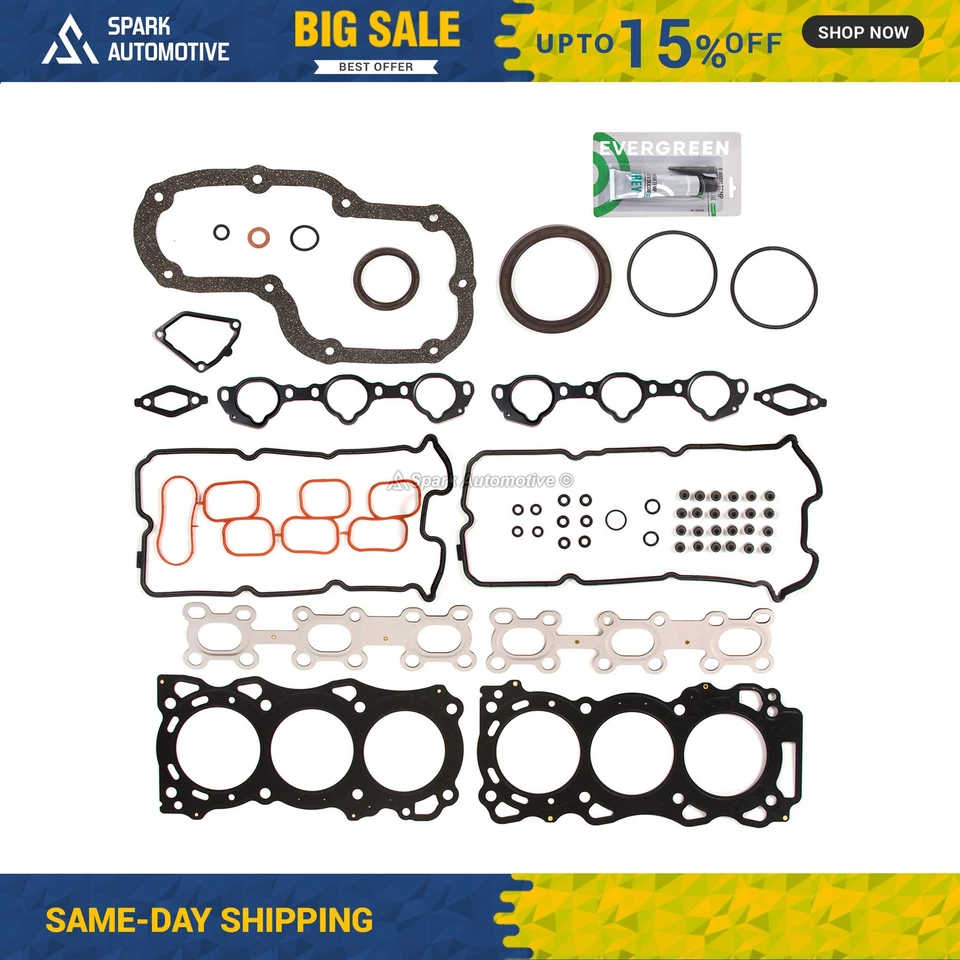 Full Gasket Set Fit 05-19 Nissan Pathfinder Xterra Frontier Equator DOHC VQ40DE - Image 1 of 4