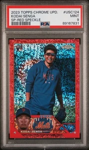 Kodai Senga 2023 Topps Chrome Update Red Speckle RC SP Image Variation /5 PSA 9! - Picture 1 of 2