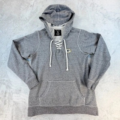 Sudadera con Capucha Antigua Packers Para Mujer L Con Cordones NFL Green Bay Logo 100% Algodón Gris Foto 1 de 4