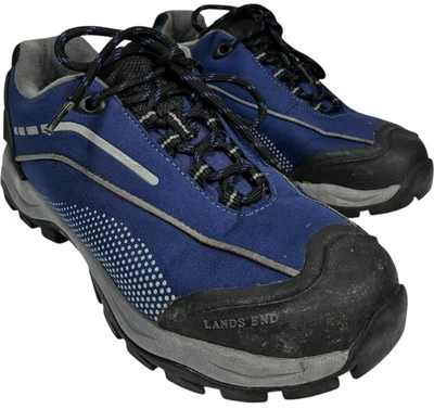Lands' End Mujer 304947 Azul Profundo y Blanco Senderismo Zapatos Atléticos Talla 7.5B Foto 1 de 4