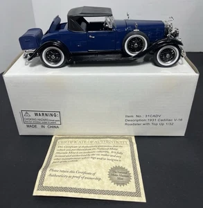 2004 Motor Museum Mint 1931 Cadillac Roadster V-16 Diecast Car 1:32 Blue 31CADV - Picture 1 of 7
