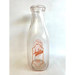 Vintage Andes Dairy Glass 1 Quart Milk Bottle - Picture 1 of 7