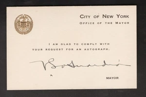 Fiorello LaGuardia Signed Autographed Thank you Note JSA LOA Mayor of New York - Picture 1 of 3